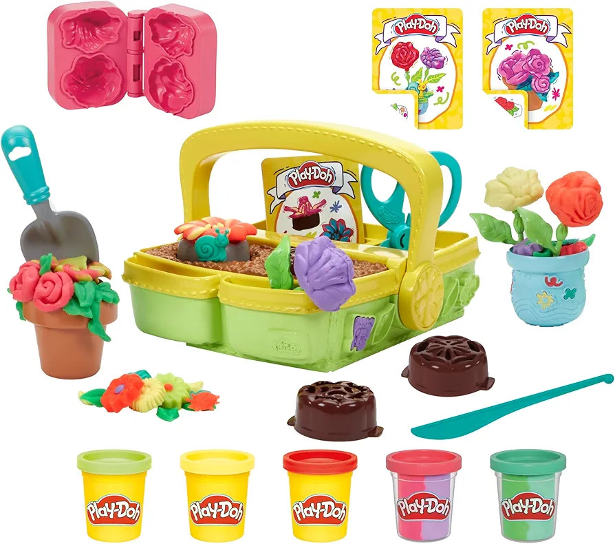 Play-Doh Blooming Flower Garden Toy Playset, Nature Pretend Play, Kids Arts & Crafts Ages 3+ | Amazon (US)