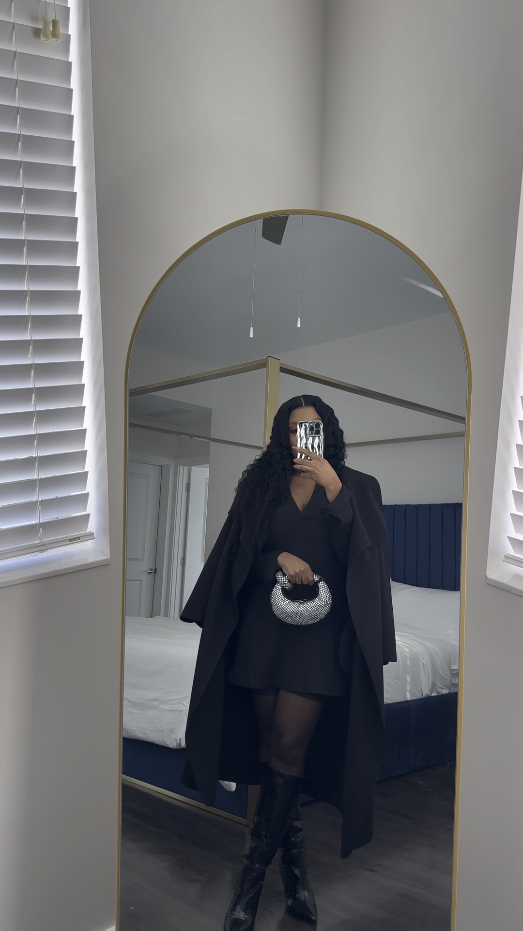 Fall coat, fall trend, black mini dress, black stockings, silver purse, black trench jacket, trench coat, stockings, American Eagle dress, black long sleeve dress 

#LTKSeasonal #LTKstyletip