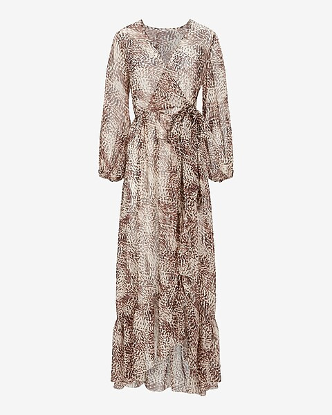Animal Print Ruffled Maxi Cover-Up | Express