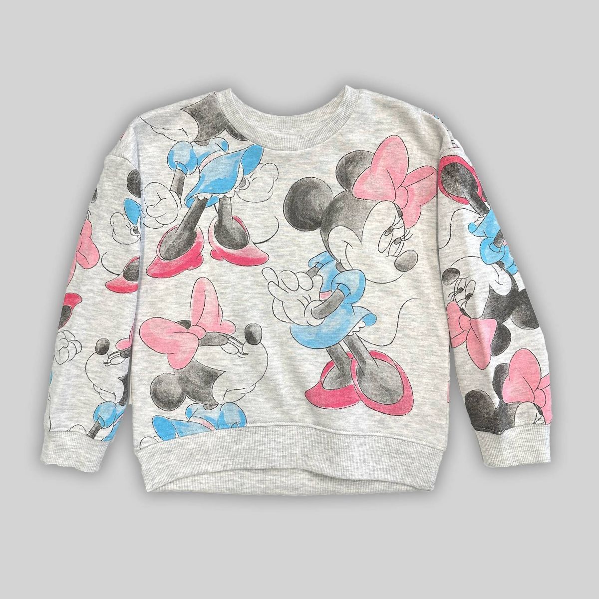 Toddler Girls' Mickey Mouse & Friends Graphic Fleece Pullover Sweatshirt - Beige | Target