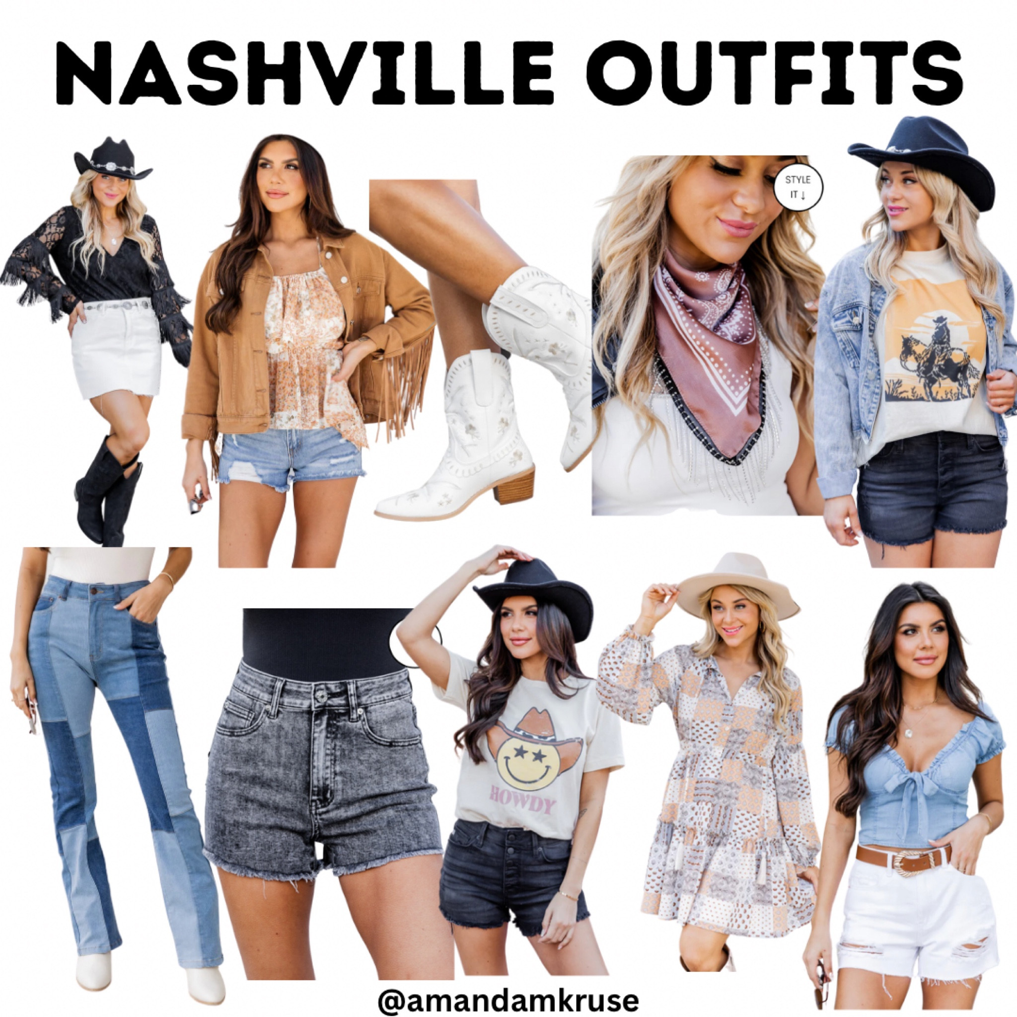 Nashville Outfits.
Fringe bodysuit. 
Fringe jacket.
White booties.
Cowgirl boots.
Graphic tee.
Acid wash shorts.
Denim shorts.
Pink Lily Boutique.

#LTKFind #LTKunder100 #LTKshoecrush