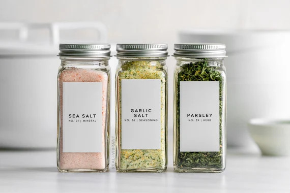 Spice Labels Minimal Collection  Water Resistant  Modern | Etsy | Etsy (US)