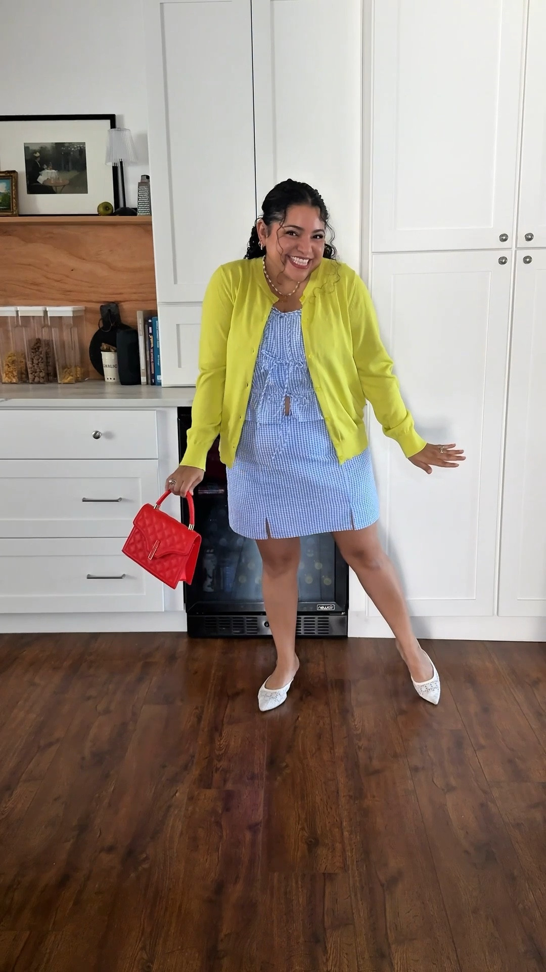 Only $17! Yes, please. Experimentingwithdecor is wearing the blue gingham but they also have this set in pink as well. I paired it with this line cardigan and white shoes 

Sizing:
Cardigan: L
Set: XL

#LTKOver40 #LTKMidsize #LTKPetite