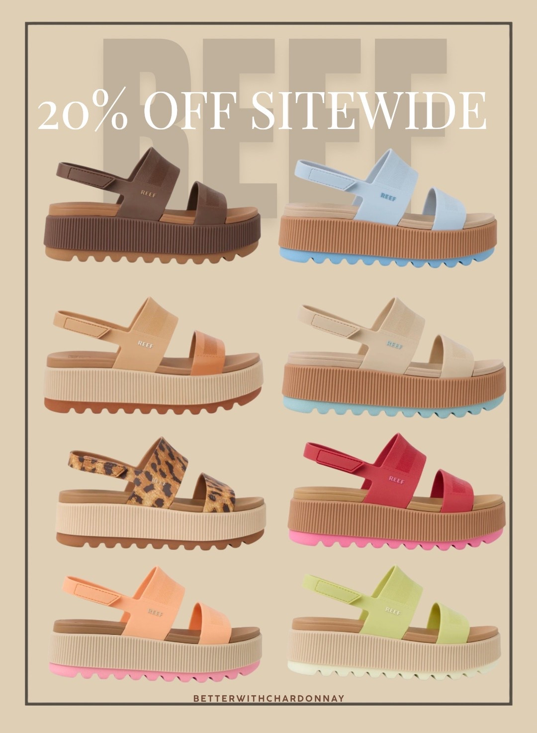 My favorite sandal dropped in a couple new colors!!  I am in between an 8.5/9 and I got the 9. 
Use code: BETTERWITH
Size up to your nearest whole size. 

@REEF #REEFPartner




#LTKSpringSale #LTKootd #LTKMidsize