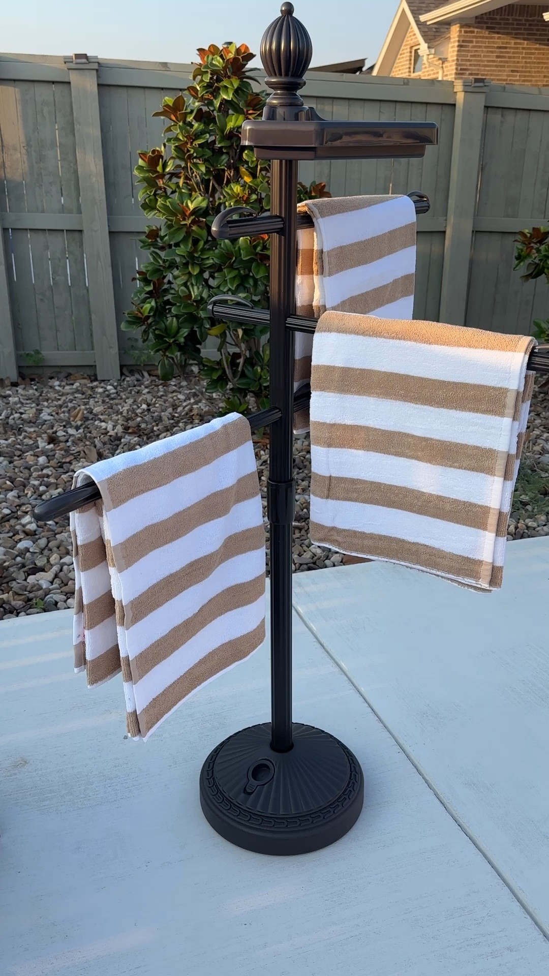 Keep your towels organized by the pool this summer with this towel rack! 
Outdoor Must Have
Pool Necessities 
Summertime Must Haves 
Tanning Needs 
Sunscreen 
Amazon Finds 
Amazon Sunglasses 

#LTKSwim #LTKSeasonal #LTKHome