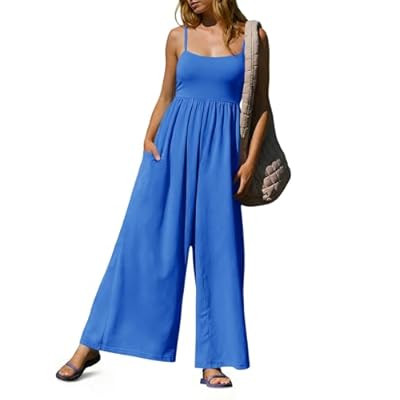 Fisoew Womens Summer Jumpsuits One Piece Casual Loose Overalls Sp… | Amazon (US)