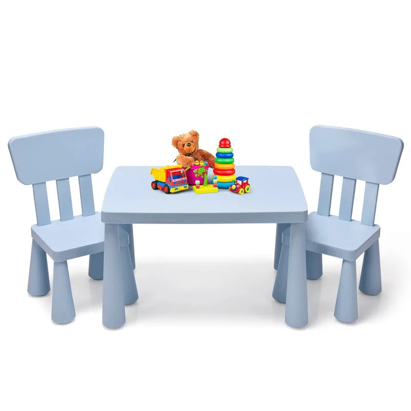 Kids Table and Chair Set, Plastic Children Activity Table and 2 Chairs for Art Craft, Easy-Clean Tabletop | Bed Bath & Beyond