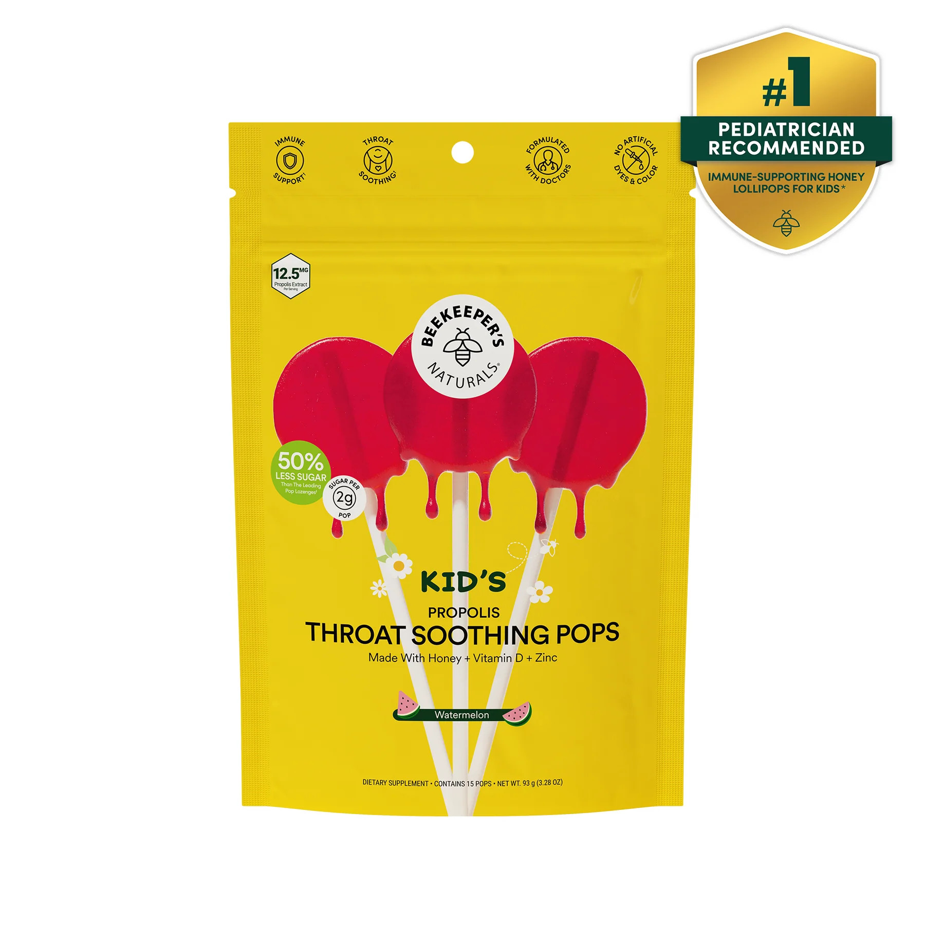 Kid’s Throat Soothing Lollipops - Watermelon | Beekeepers Natural's
