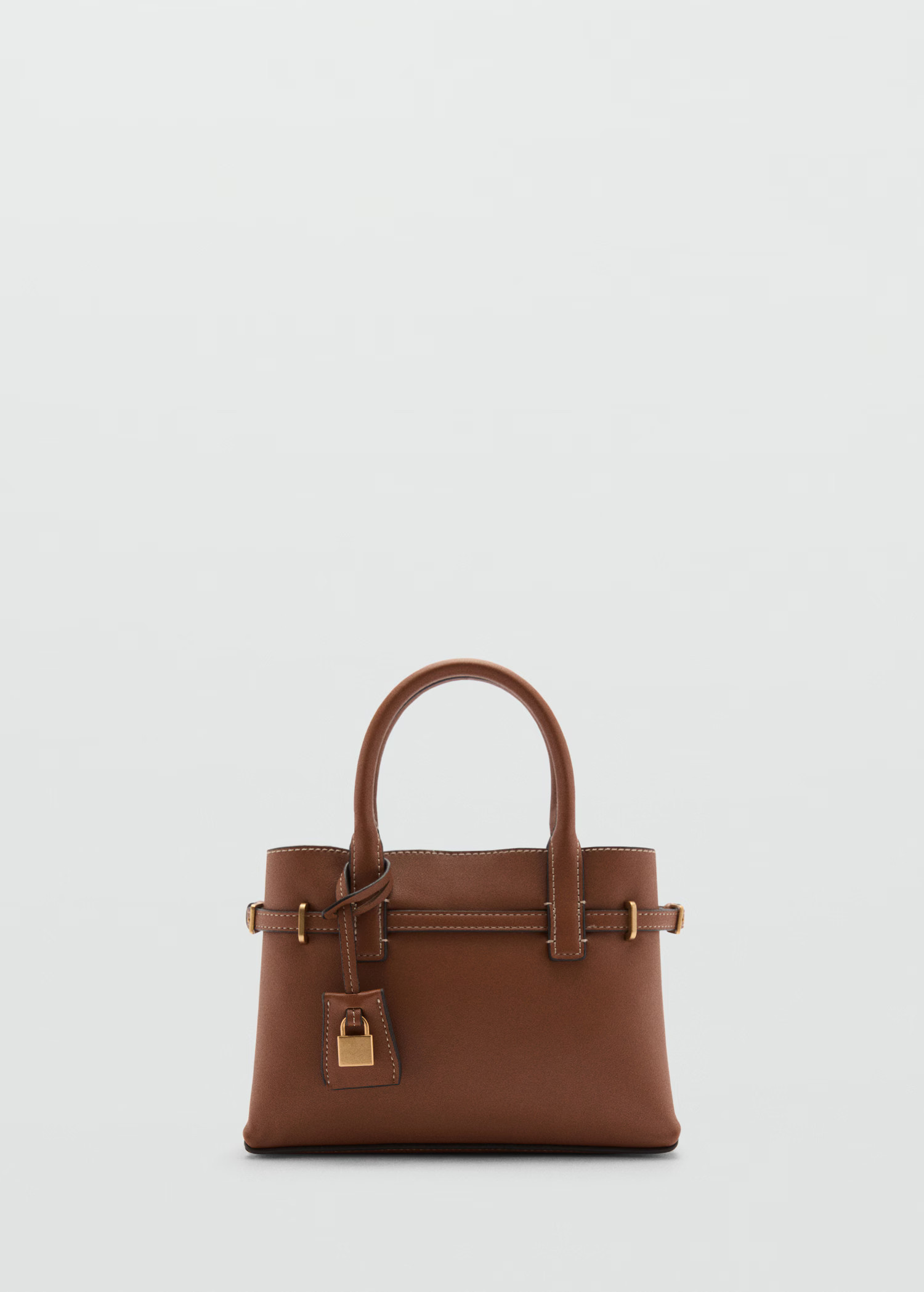 Mini-shopper with rear padlock - Women | MANGO USA | Mango (US/MX/AU)