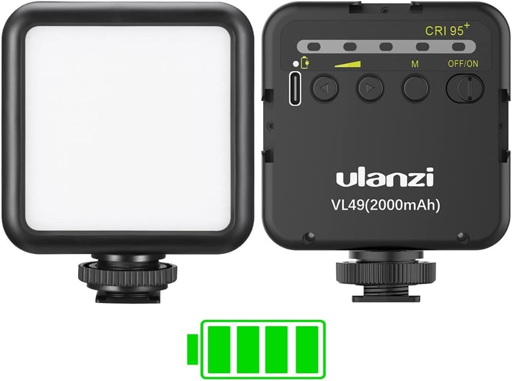 ULANZI VL49 2000mAh LED Video Light w 3 Cold Shoe, Rechargeable Soft Light Panel, Portable Photog... | Amazon (US)