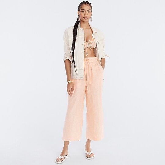 Wide-leg seaside pant in linen | J.Crew US