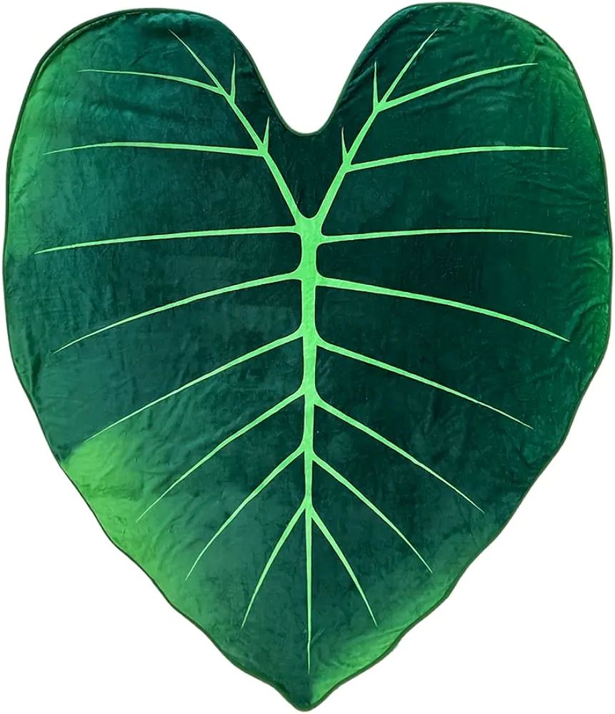 Green Philosophy Co. Regal Shield Alocasia Giant Leaf Shaped Blanket Monstera Flannel Throw Soft ... | Amazon (US)
