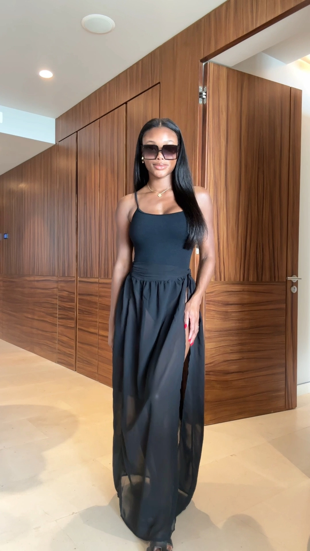 Pool day outfit! Wearing a size small in this black one piece swimsuit. My fave! Also linked my Dior sunglasses, earrings and similar coverup! 

#LTKstyletip #LTKswim #LTKtravel