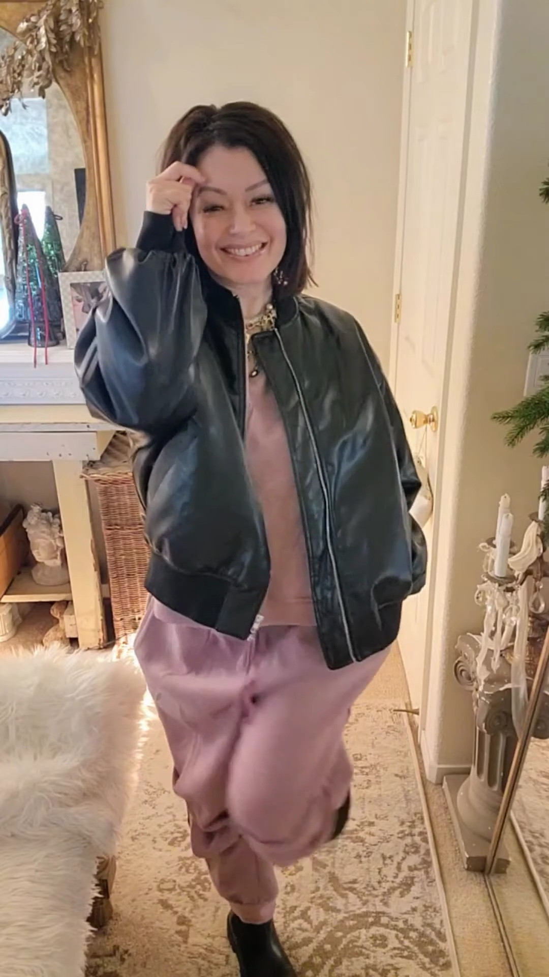 Wearing a medium in the lavender bottoms & small top

Wearing an x small in the gray top & small in the bottoms. 

Super soft & cozy & must have! 

The satin beanie is everything!

Charm necklace is so beautiful! 

#stockingstuffers
#LTKSaleAlert
#LTKActive
#LTKU


#LTKSeasonal #LTKGiftGuide #LTKHoliday