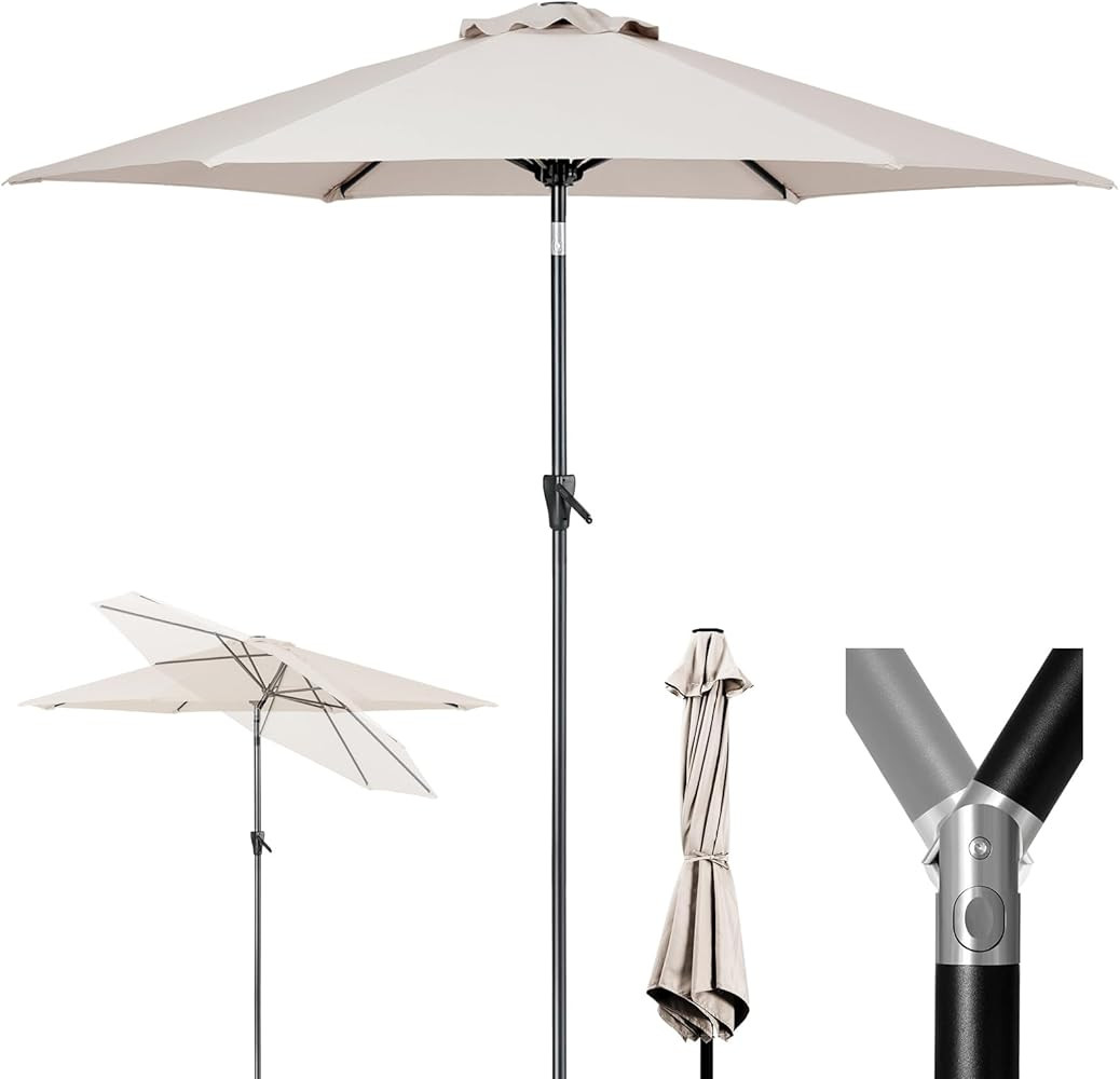 Tempera Patio Market Outdoor Table Umbrella with Push Button Tilt and Crank, Large Sun Umbrella w... | Amazon (US)