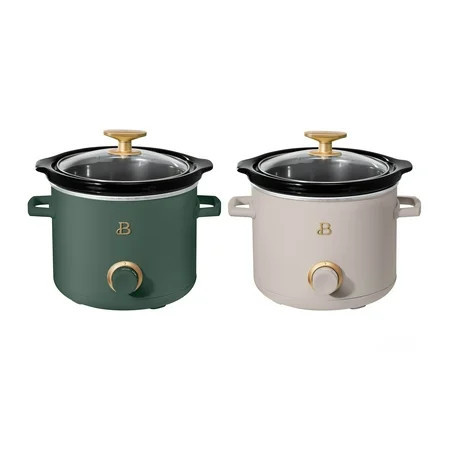 Beautiful 2 Qt Manual Slow Cooker, 2-Pack, Thyme Green + Porcini Taupe by Drew Barrymore | Walmart (US)