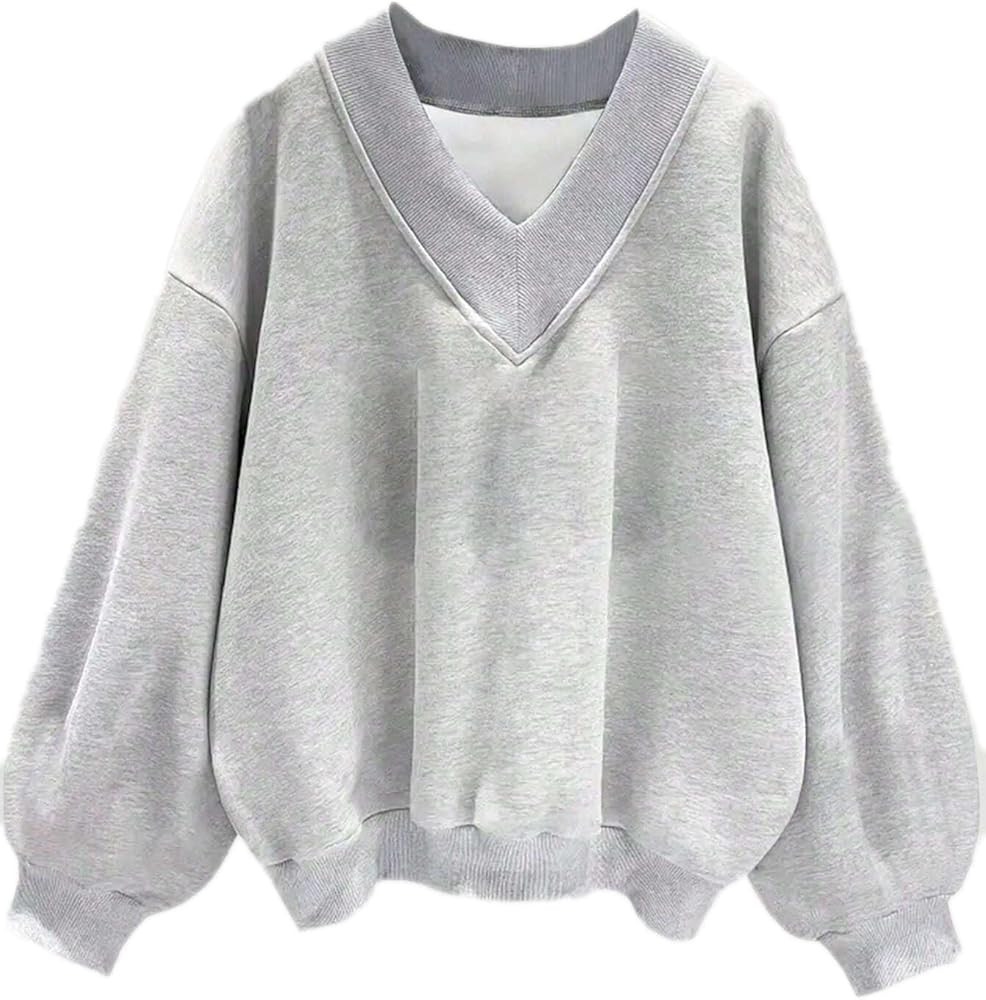 Avanova Women USA Graphic V Neck Sweatshirts Top Drop Shoulder Long Sleeve Pullover Shirt | Amazon (US)