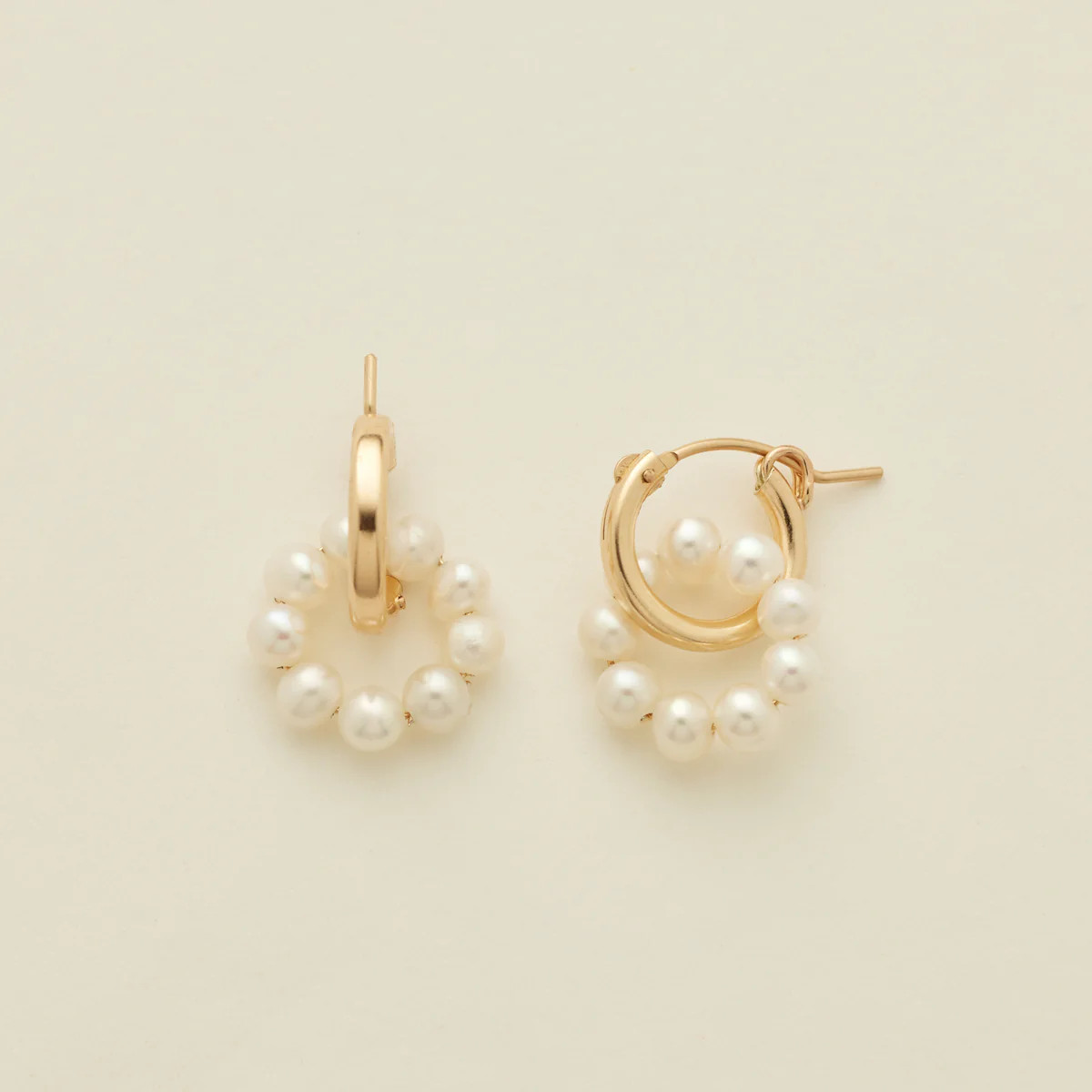 Pearl Halo Hoop Earrings | Made by Mary (US)