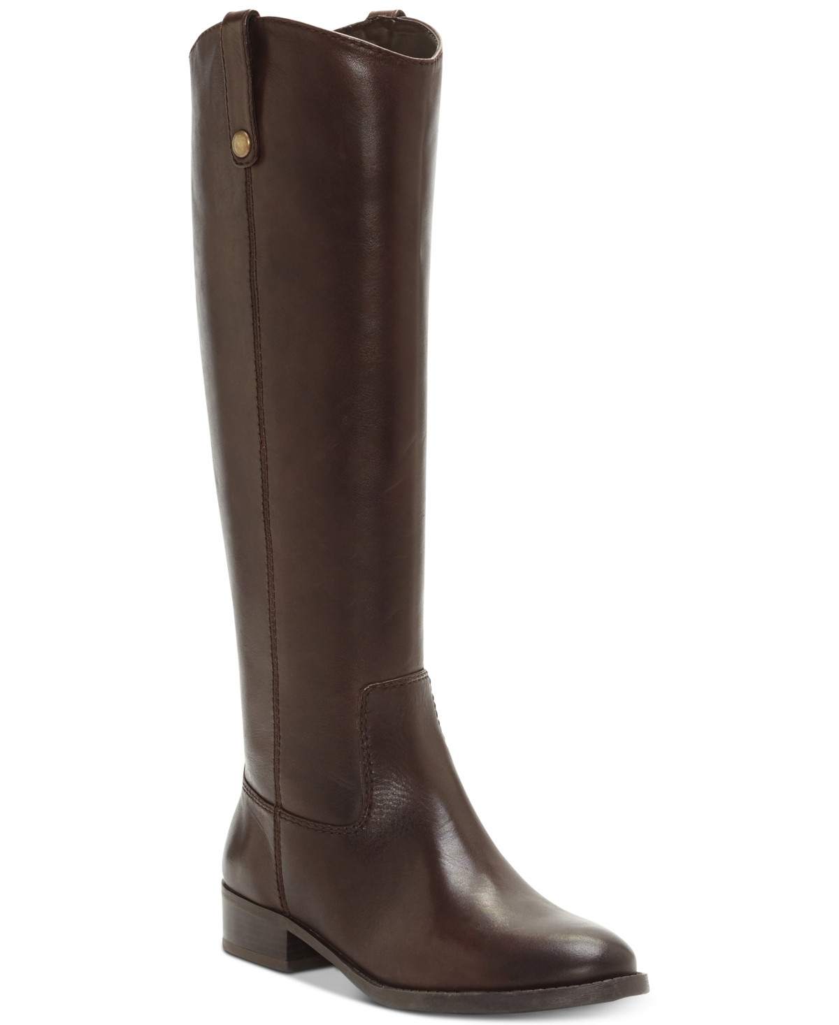 I.n.c. International Concepts Fawne Wide-Calf Leather Knee High Boots, Created for Macy's - Chocolate Leather | Macy's