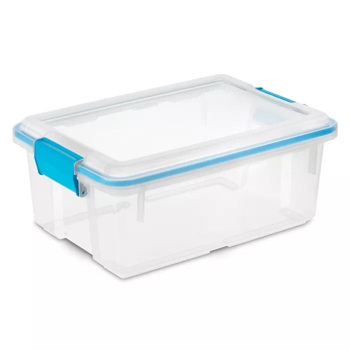 Sterilite 12qt Gasket Box Clear With Blue Latches | Target