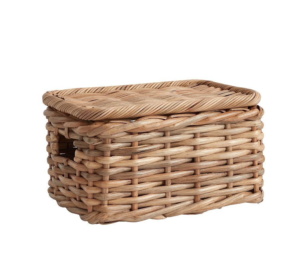 Aubrey Handwoven Lidded Baskets | Pottery Barn (US)