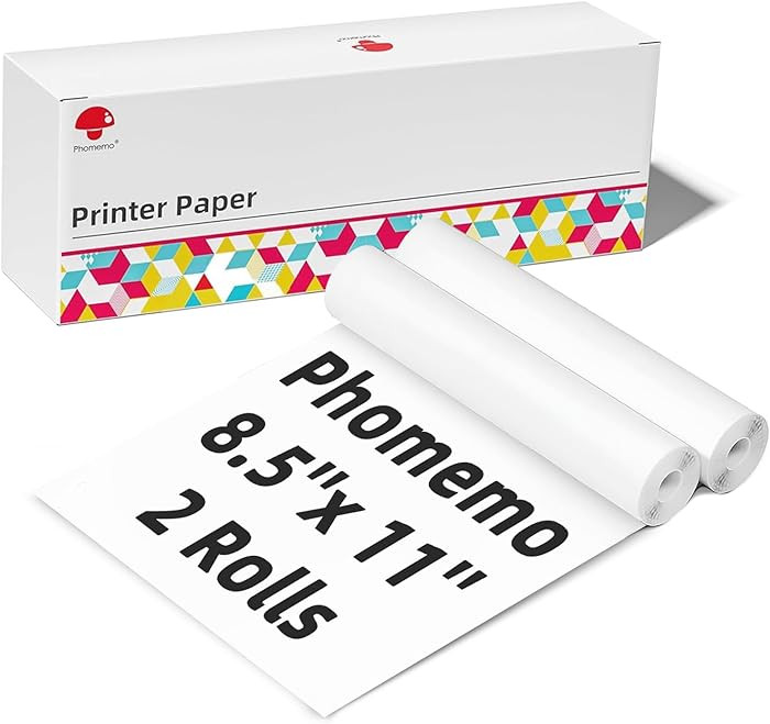 Phomemo M832 Thermal Paper 2 Rolls, 8.5" x 11" US Letter Thermal Printer Paper, Compatible with M... | Amazon (US)