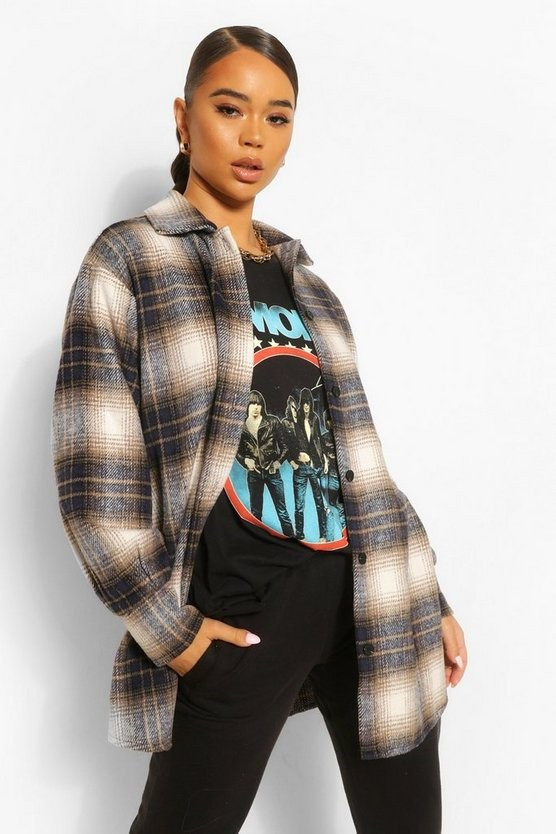 Brushed Flannel Shirt | Boohoo.com (US & CA)