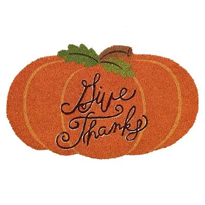 Give Thanks Pumpkin Doormat | Kirkland's Home