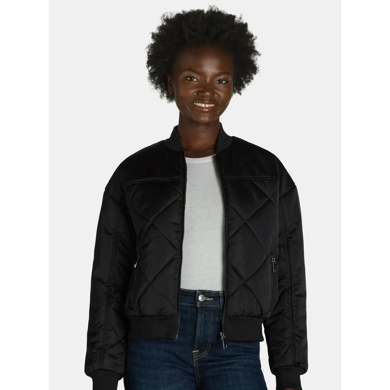 Time and Tru Women's and Women’s Plus Size Quilted Bomber Jacket, Sizes XS-3X - Walmart.com | Walmart (US)