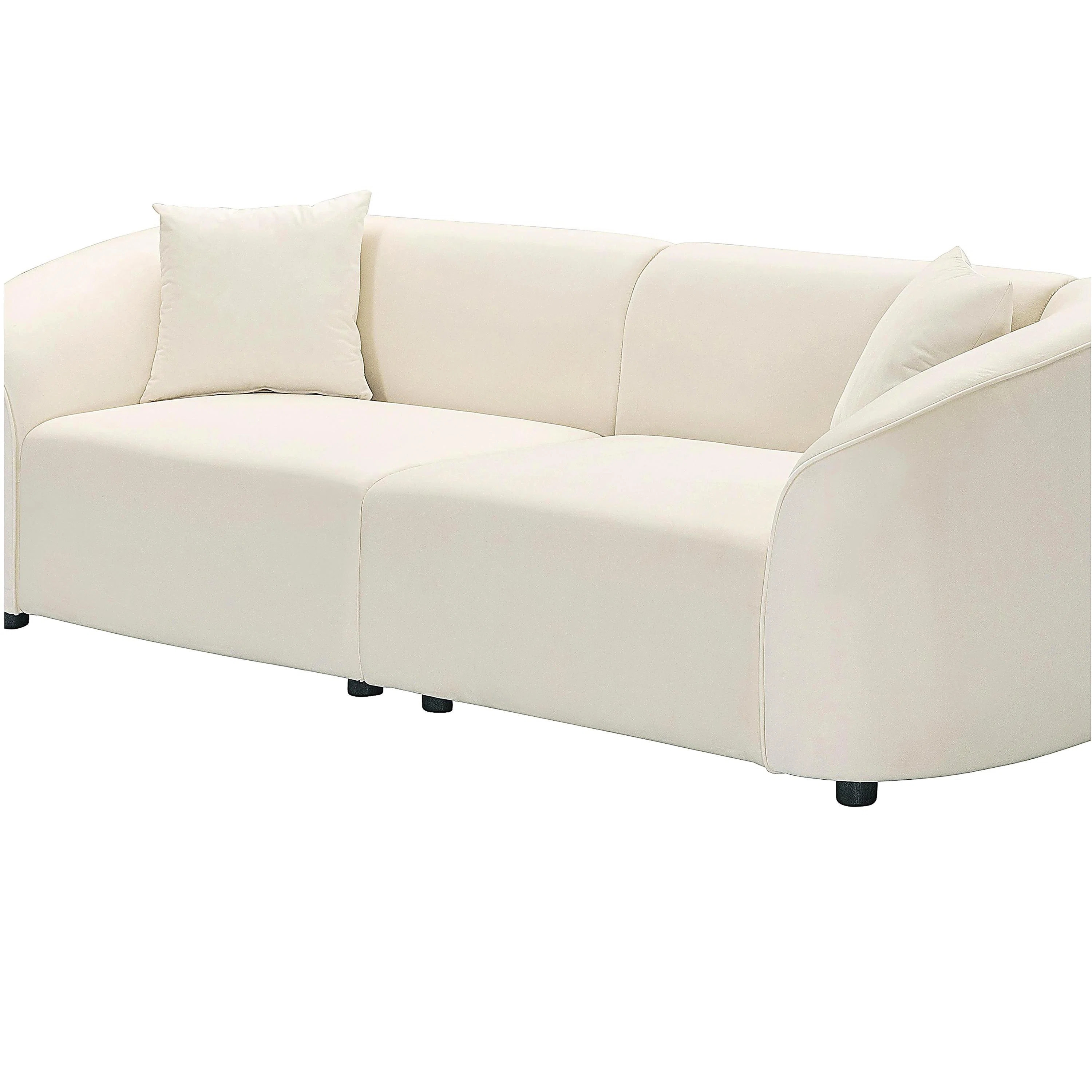 Kaori 87.5 in Mid-Century Modern Curved Upholstered Sofa | Wayfair North America