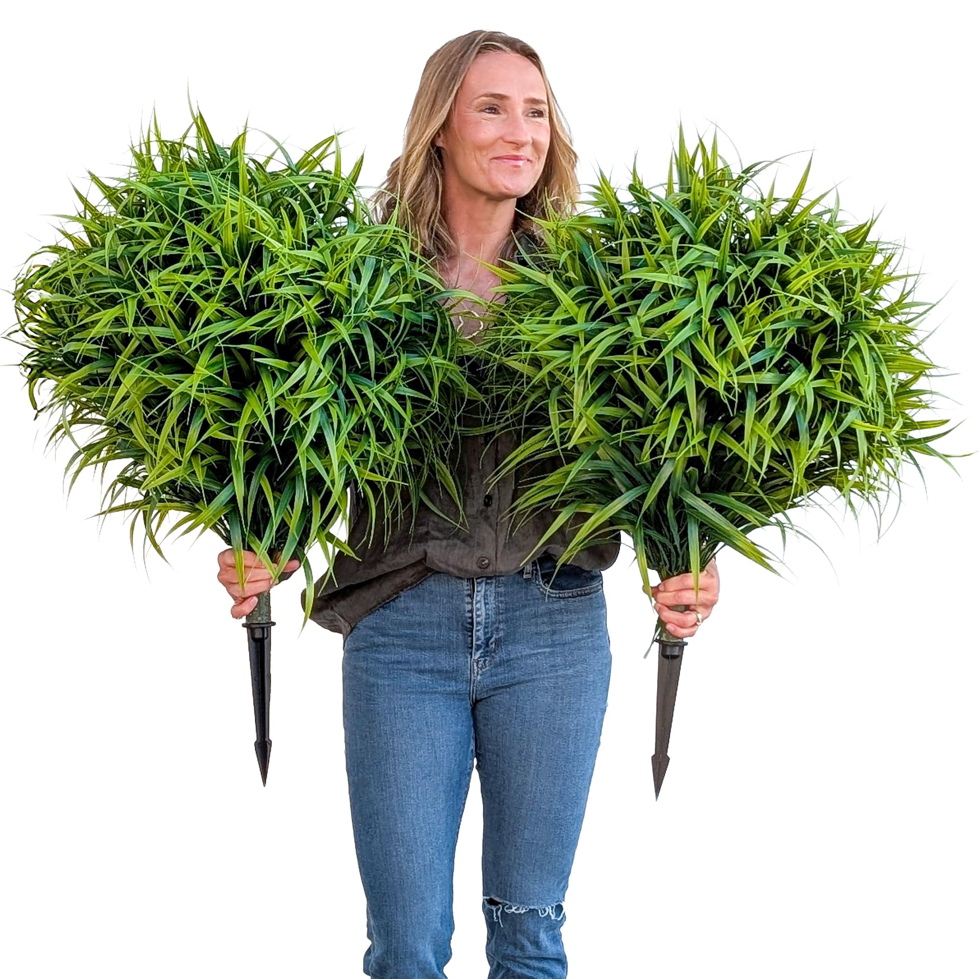 365 Curb Appeal Spiked Aritificial Topiary Ball Two Pack (Spider Plant) | Amazon (US)