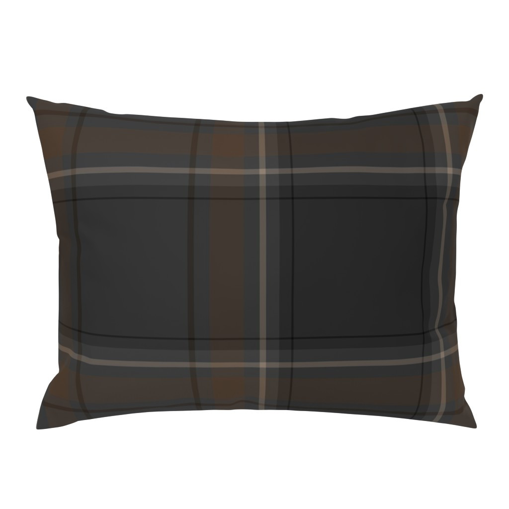 Dark Grey and Dark Brown Plaid Pillow Sham | Spoonflower | Spoonflower