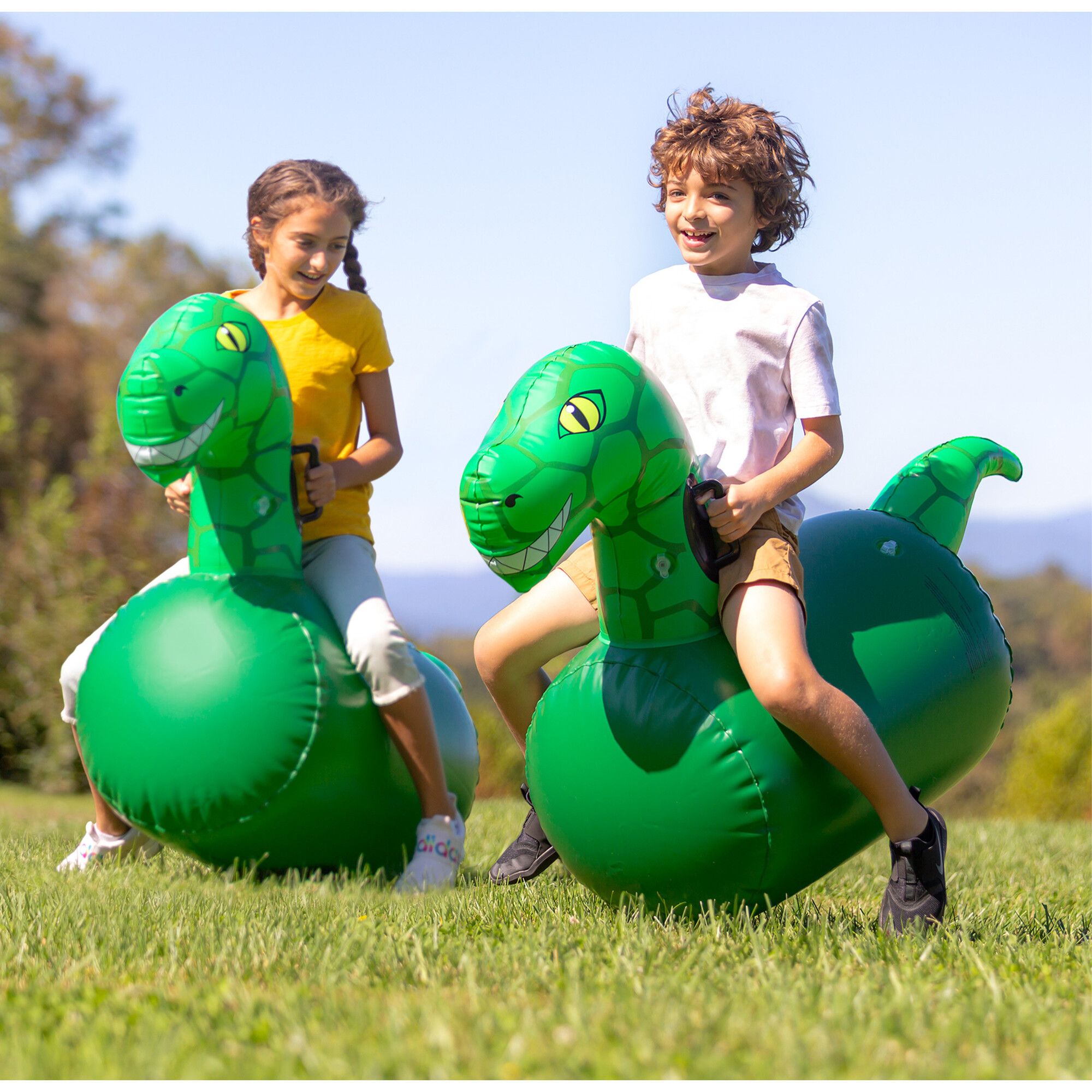 Inflatable Ride-On Hop 'n Go Dinosaurs - Set of 2 | Maisonette