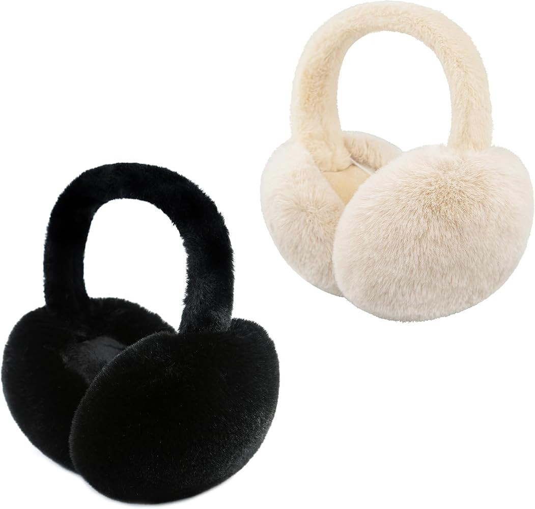 XIAOHAWANG Foldable Ear Muffs Women Winter Fluffy Earmuffs Warm Girls Ear Warmer Soft Outdoor Ear... | Amazon (CA)