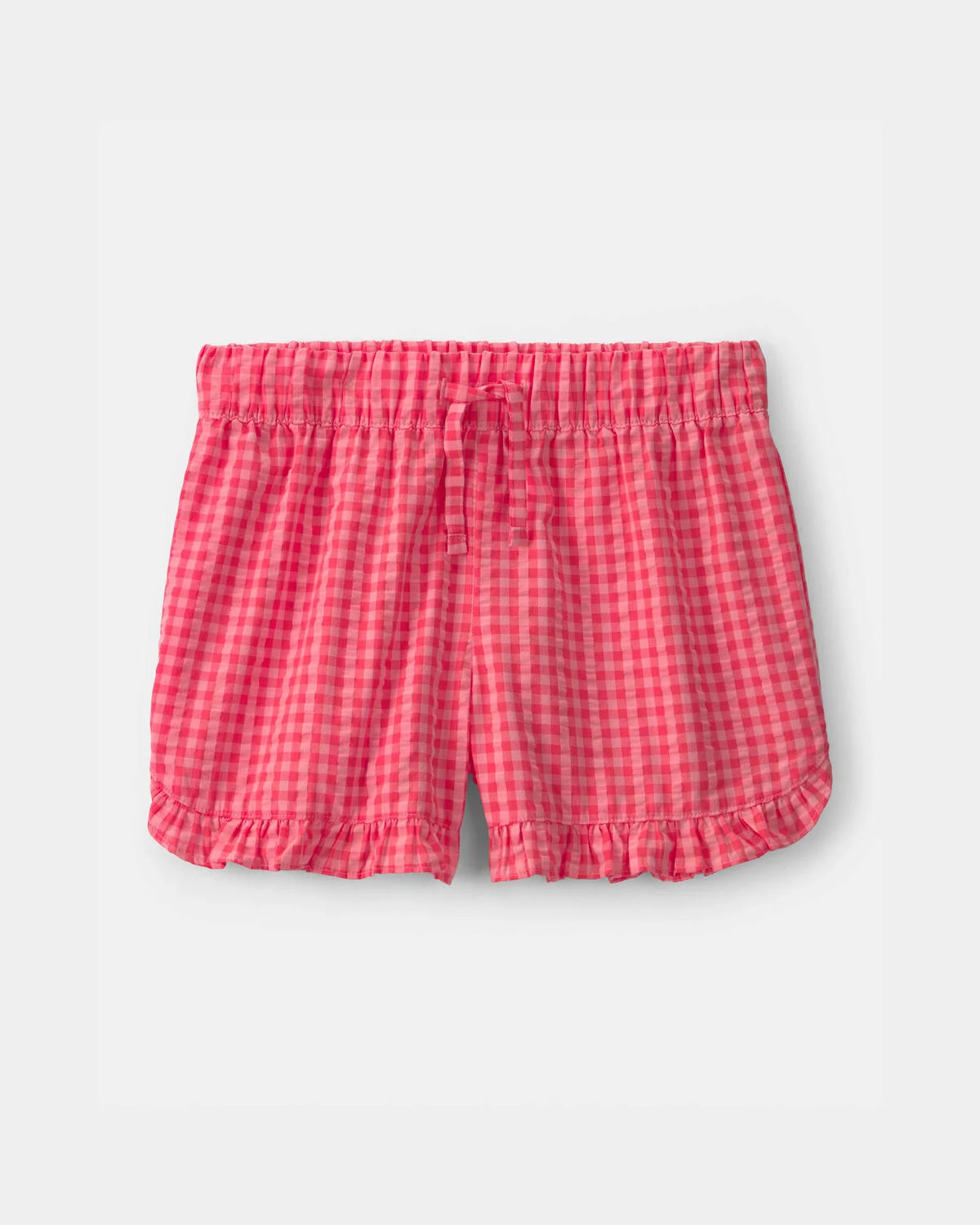 Girls Ruffle-Trim Gingham Shorts - Pink | Carter's | Carter's Inc