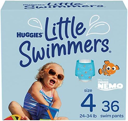 Huggies Little Swimmers Swim Diapers Disposable Swim Pants, Size 4 Medium, 36 Ct | Amazon (US)