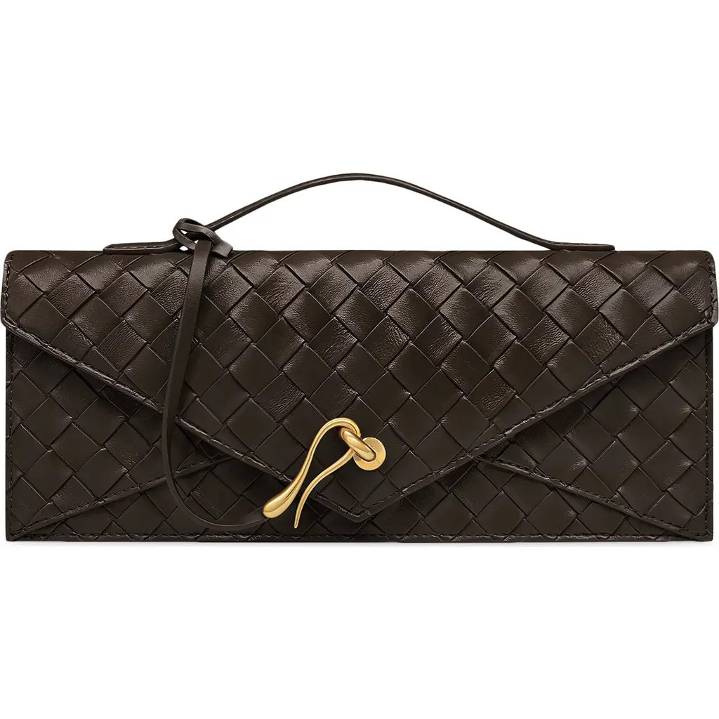 JW PEI Celeste Woven Faux Leather Envelope Top Handle Bag in Dark Brown at Nordstrom | Nordstrom