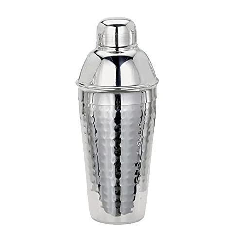 Cuisinox Stainless Steel Cocktail Shaker with Lid and Strainer, Hammered Finish, 9.4"- 24 oz | Amazon (US)