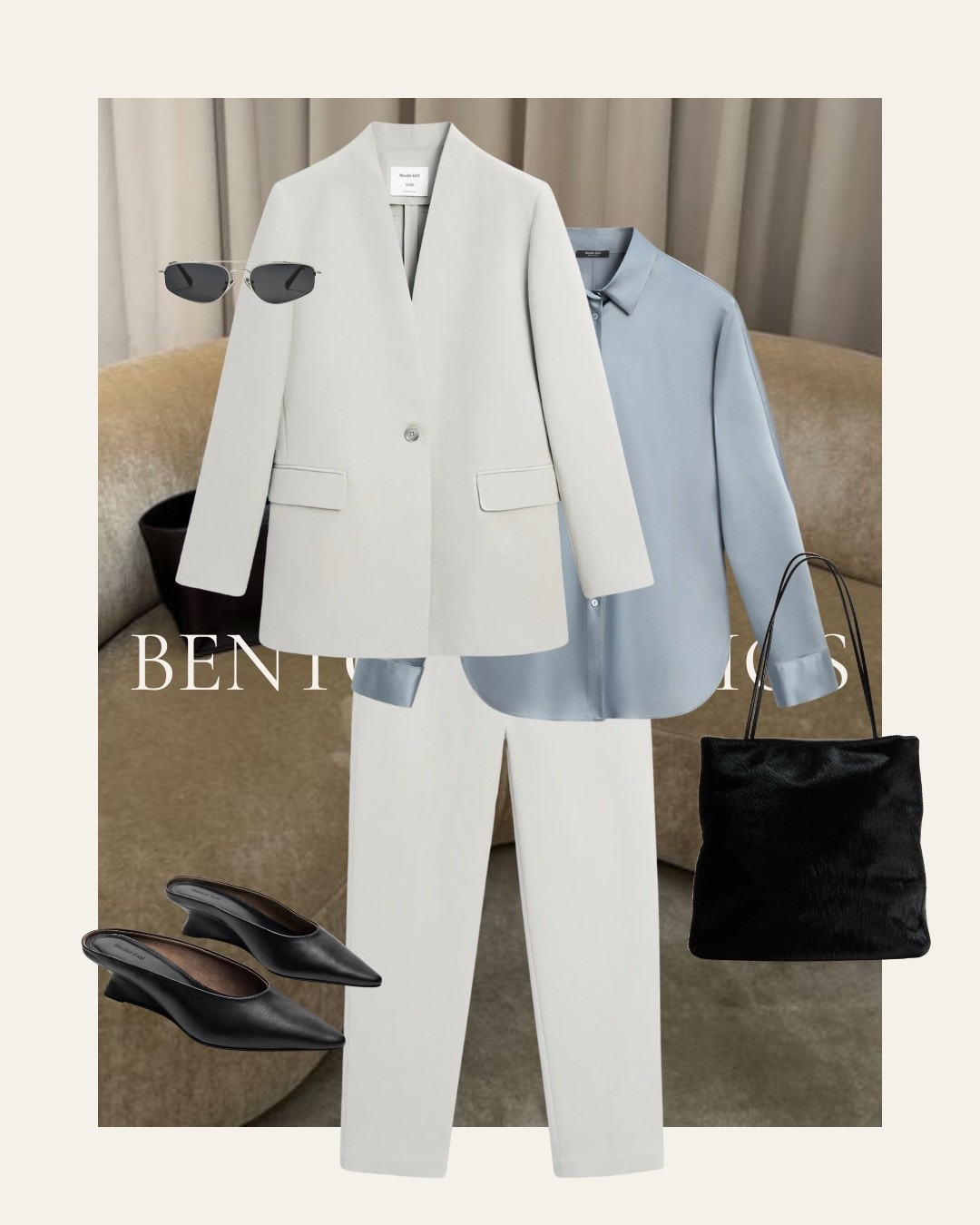 BLUEPRINT NO. 005
Work.

Cream tailoring with a pale blue shirt and black accessories. A polished smart casual work outfit with relaxed trousers, an oversized blazer and pointed mules for effortless office dressing.

#WorkOutfit #OfficeStyle #CreamSuit #BlueShirt #SmartCasual #WorkwearStyle #OfficeOutfitIdeas #LTKuk #LTKstyletip

#LTKFashionMonth #LTKautumn #LTKmodest