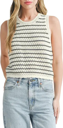 Stripe Openwork Cotton Tank | Nordstrom