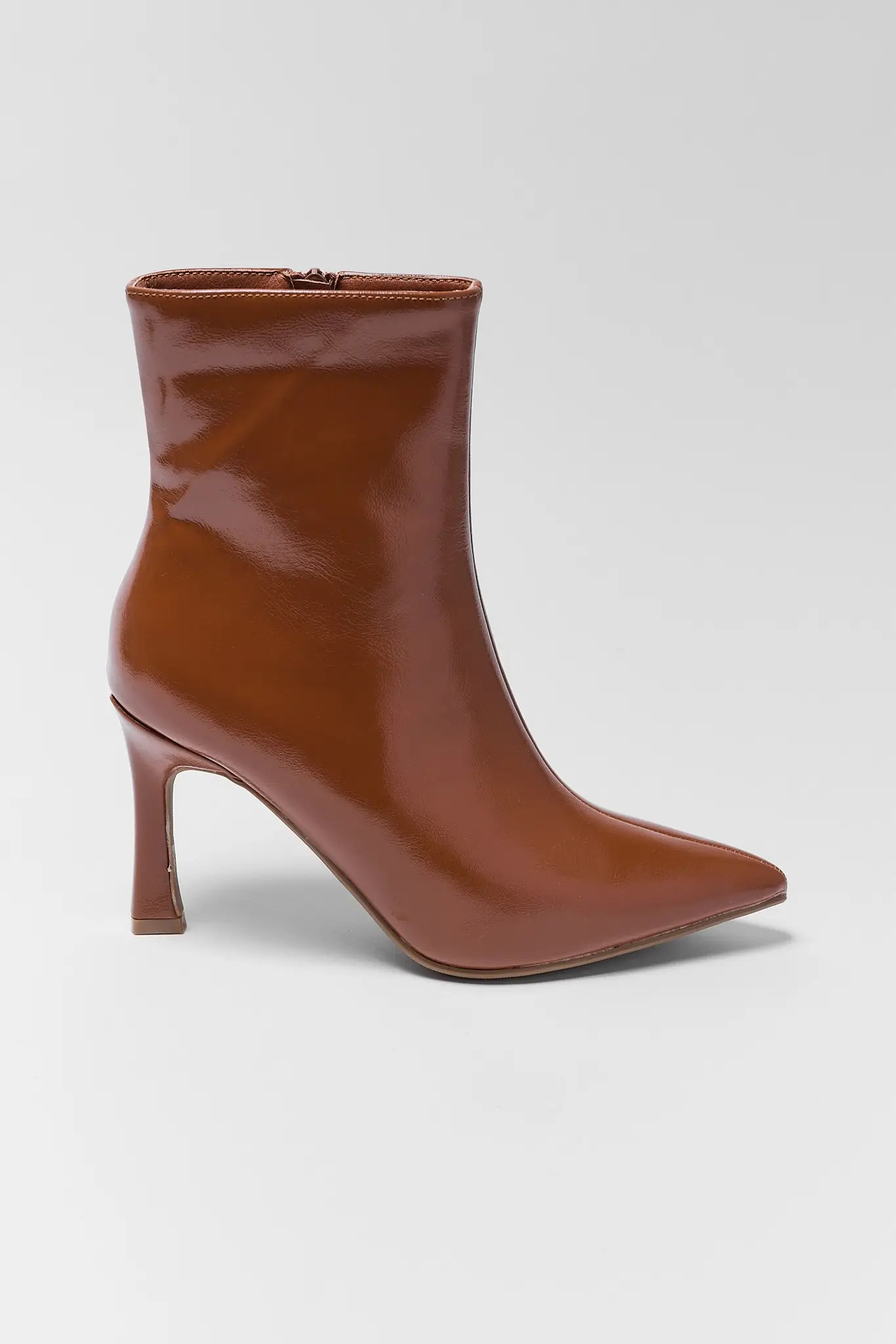 Faux Leather Pointed Toe Ankle Boots | Avara