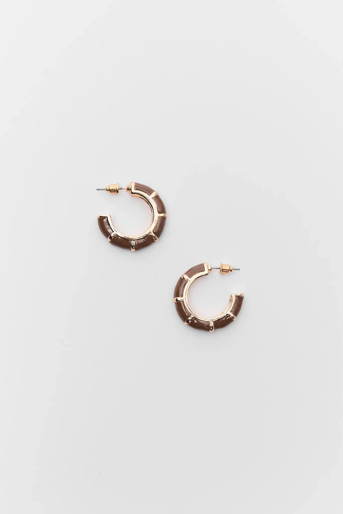 Charlie Gold Enamel Hoop Earrings | Avara
