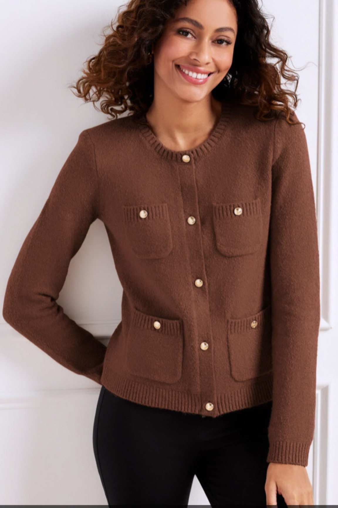 Bouclé #cardigan and other separates perfect for October outfits! Wrong picture (cream sweater) is link for brown Bouclé cardigan. #falloutfit #jacket #blazer #holiday #familyphotos #talbots #brown #red #plaid #tweed #aerie #barbour 

#LTKstyletip #LTKworkwear #LTKsalealert