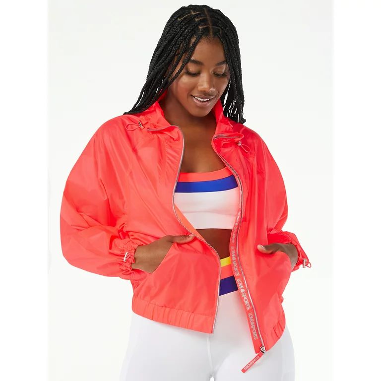 Love & Sports Women's Cropped Lightweight Jacket - Walmart.com | Walmart (US)