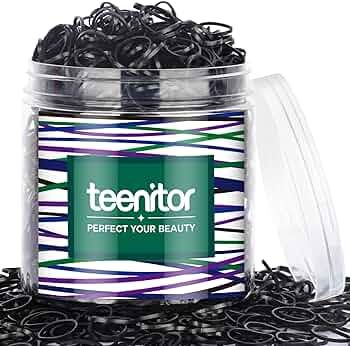 Teenitor 2000pcs Black Hair Rubber Bands Soft Elastic Hair Ties for Kids Girls Hair Braids | Amazon (US)