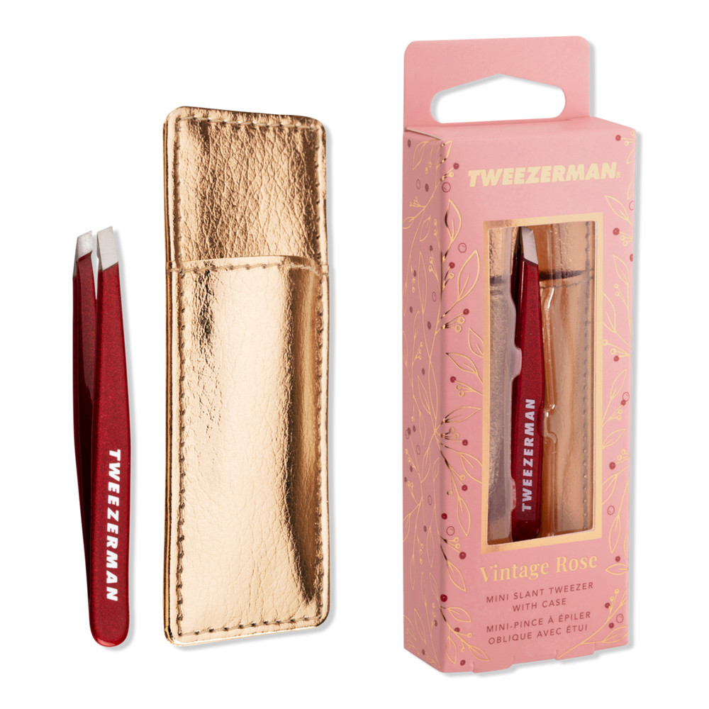 Tweezerman Vintage Rose Mini Slant Tweezer with Case | Ulta