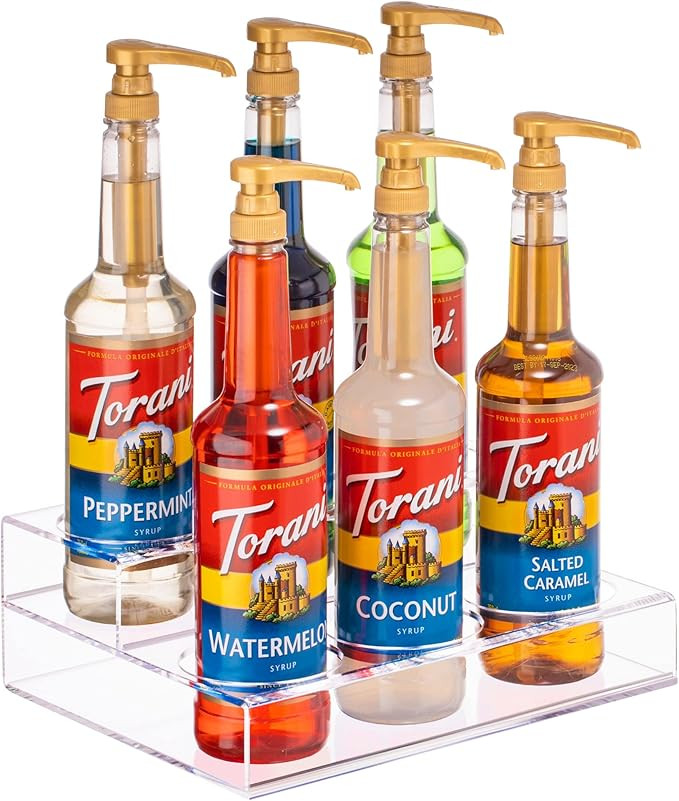 Acrylic Bottle Holder | Wine Display Riser | 6 Bottles, 2 Tier Rack | Bar Counter-Top Display Sta... | Amazon (US)