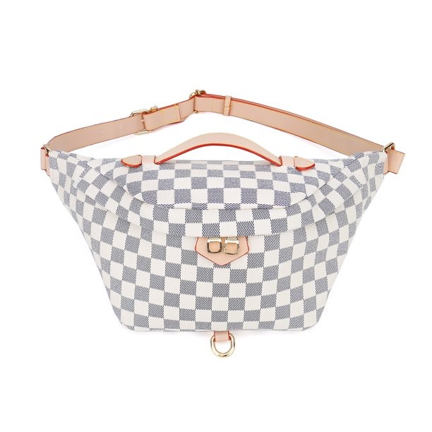 RICHPORTS Checkered Tote Waist Pocket Shoulder Bag with inner pouch - PU Vegan Leather | Walmart (US)