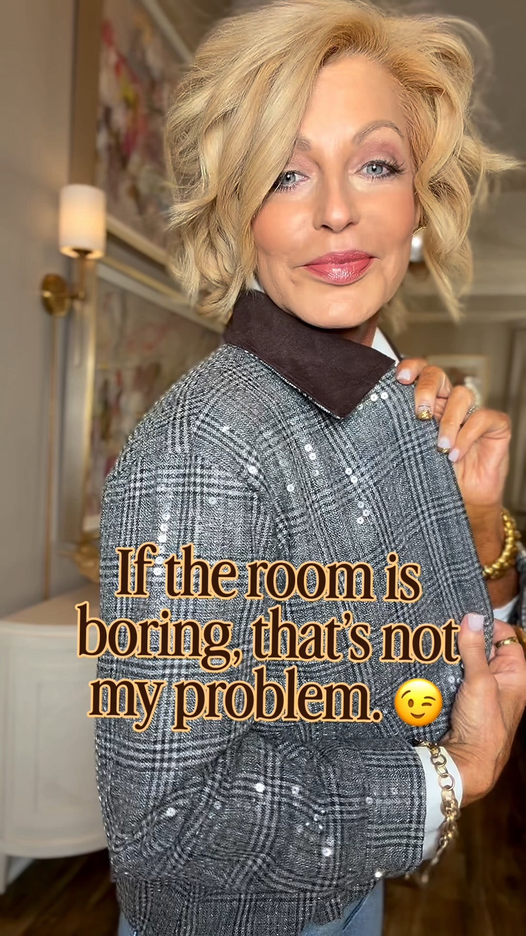 No words here you can see for yourself.  Plaid + sequins = 🔥
I’m wearing a small in my jacket, sm in my pants, & 27 in my jeans.

#LTKootd #LTKvlog #LTKOver40