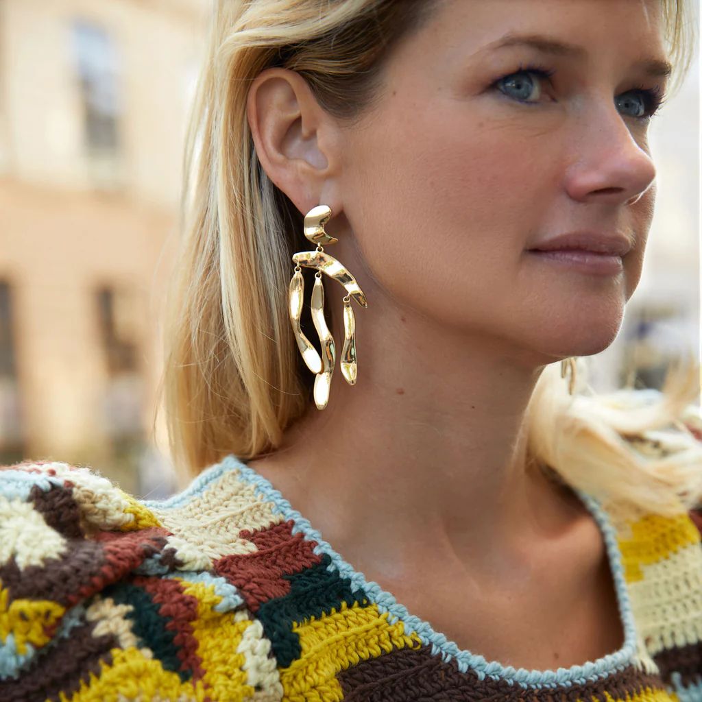 Sawyer Earrings Gold | Mignonne Gavigan